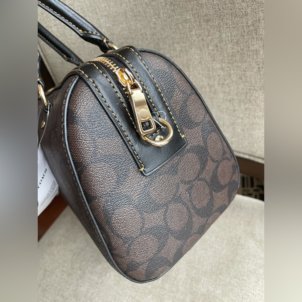 NWT！COACH ROWAN SATCHEL IN SIGNATURE CANVAS WITH SKI PATCHES (COACH CE592) - Picture 3 of 14